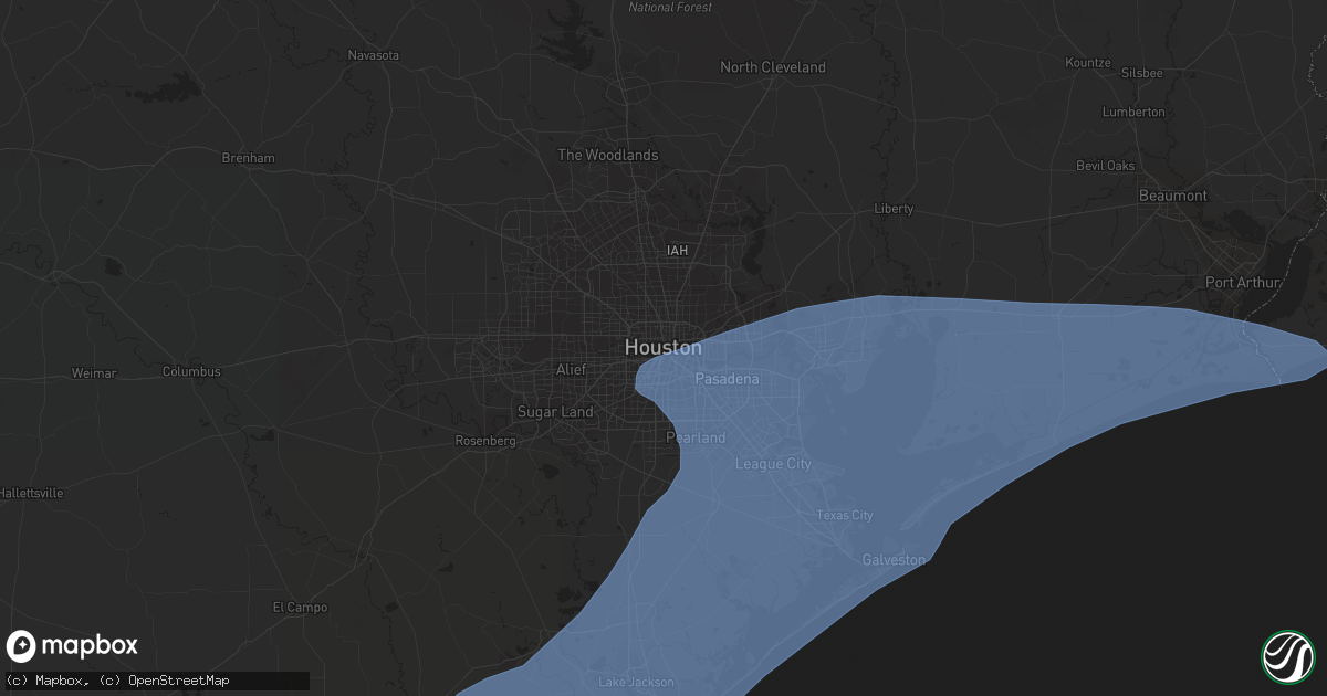 Hail map in Houston, TX on September 13, 2021