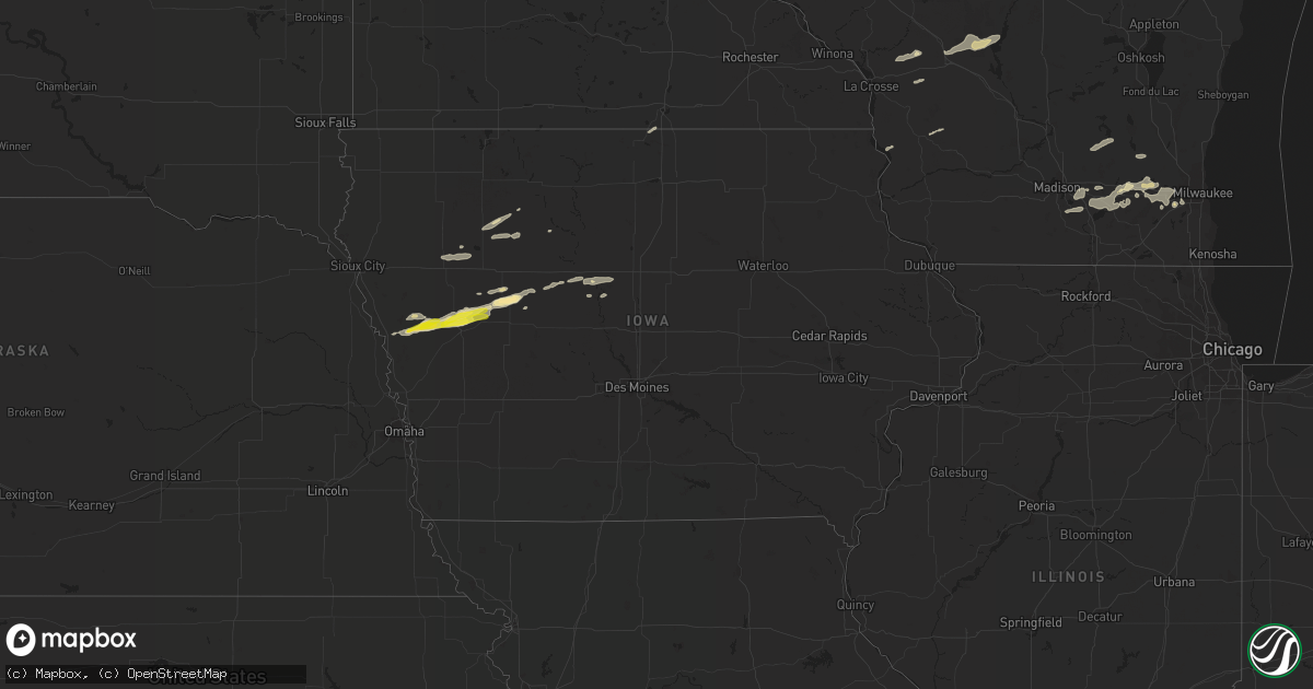 Hail map in Iowa on September 13, 2021