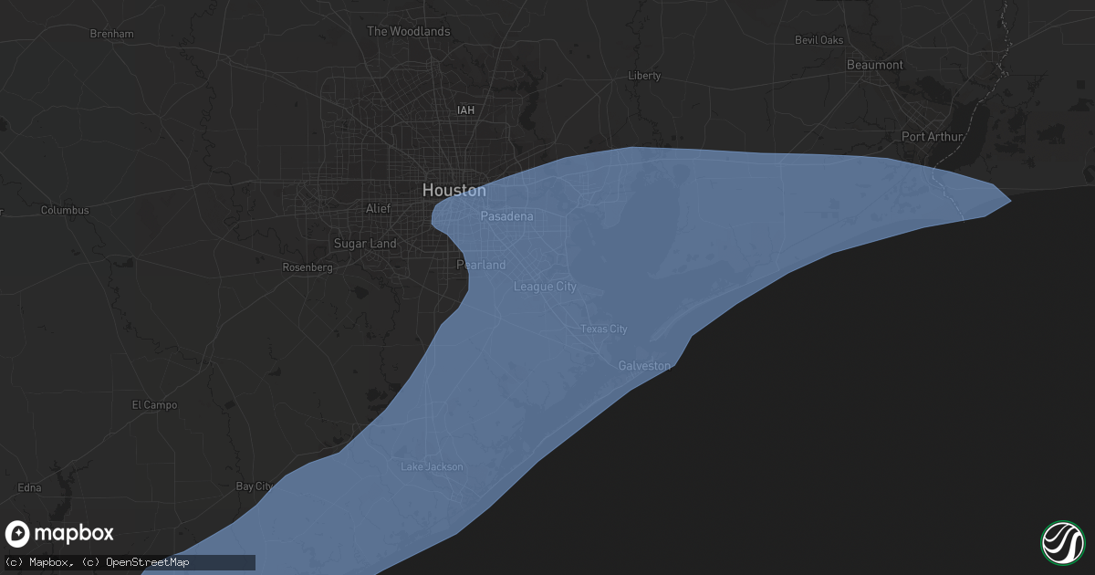 Hail map in League City, TX on September 13, 2021