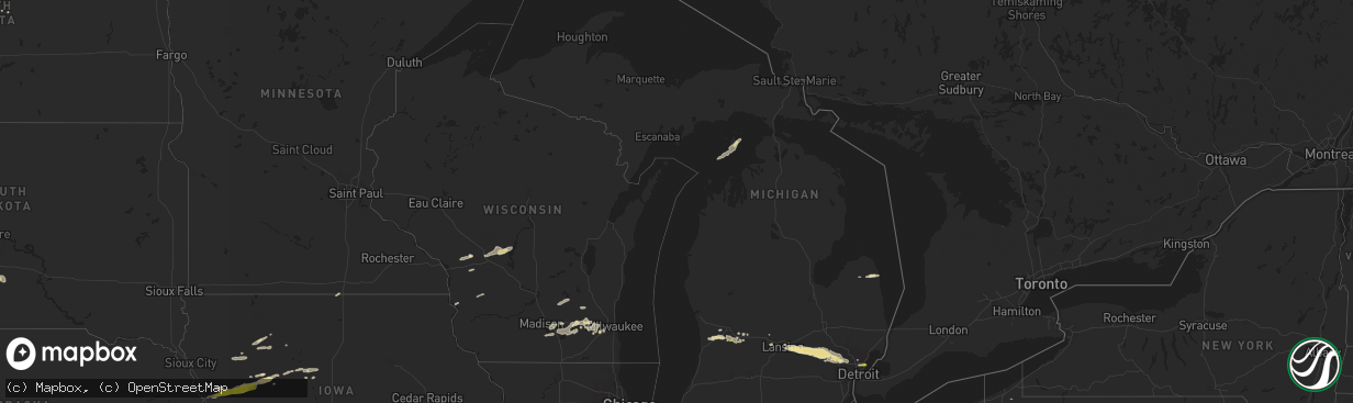 Hail map in Michigan on September 13, 2021