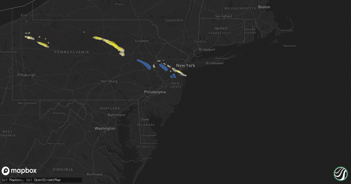 Hail map in New Jersey on September 13, 2021
