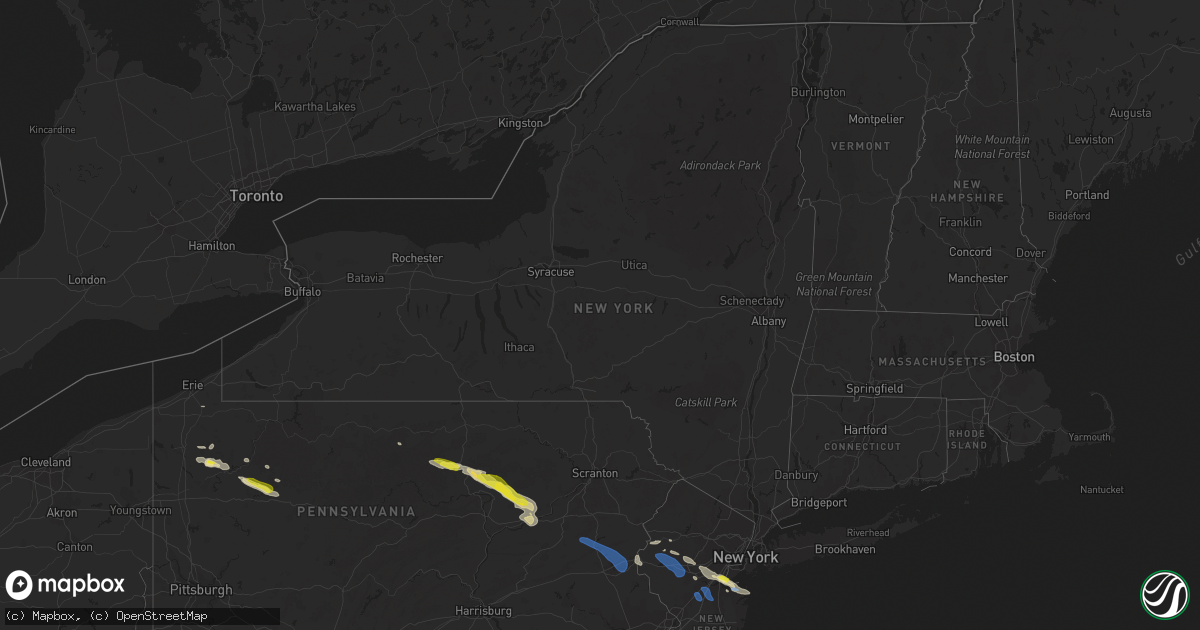 Hail map in New York on September 13, 2021