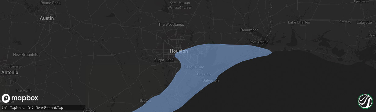 Hail map in Pasadena, TX on September 13, 2021