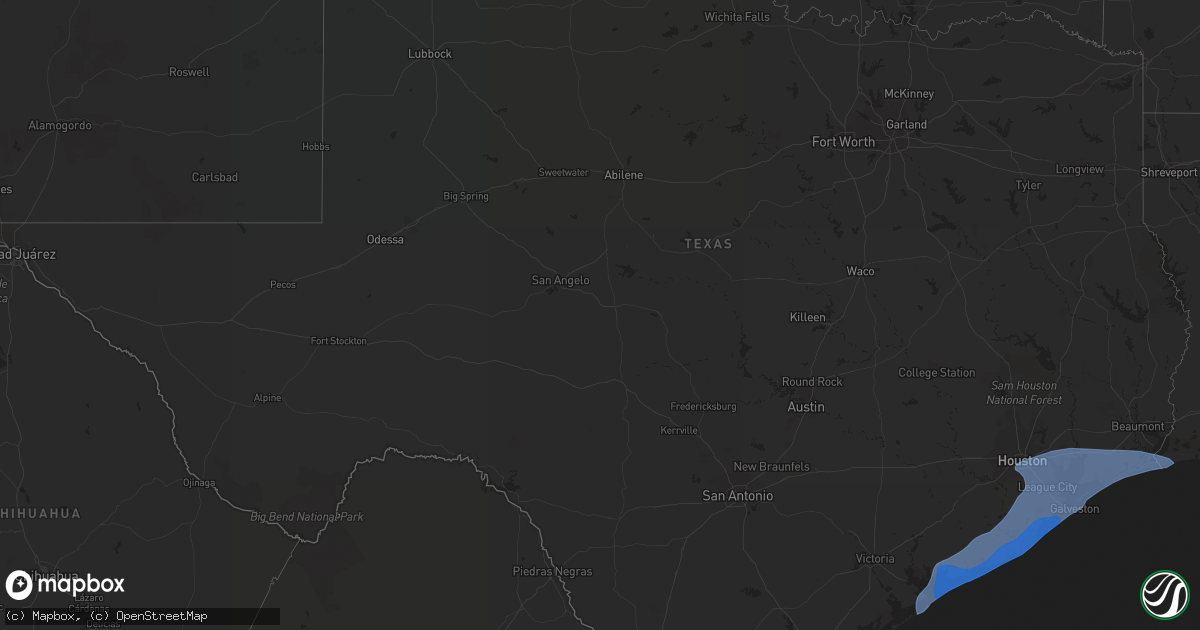 Hail map in Texas on September 13, 2021