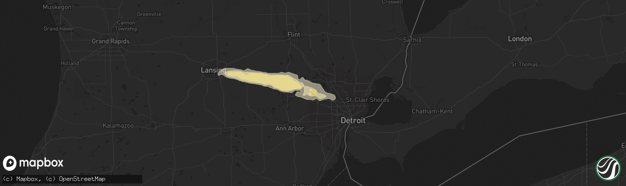 Hail map in Walled Lake, MI on September 13, 2021