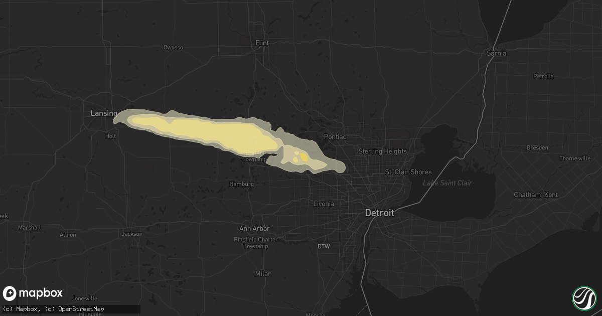 Hail map in Walled Lake, MI on September 13, 2021