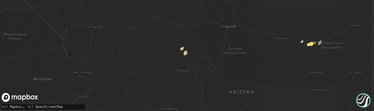 Hail map in Chino Valley, AZ on September 13, 2022