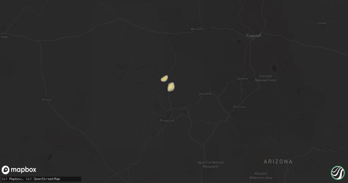 Hail map in Chino Valley, AZ on September 13, 2022