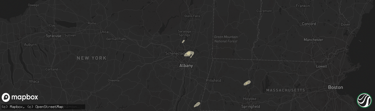 Hail map in Cohoes, NY on September 13, 2022