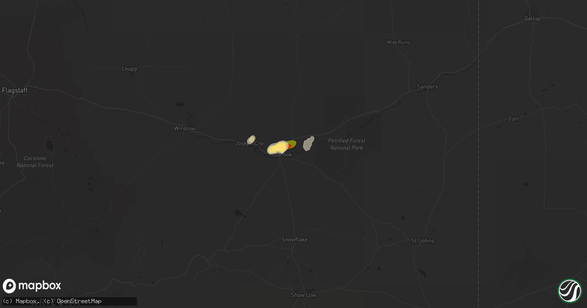 Hail map in Holbrook, AZ on September 13, 2022