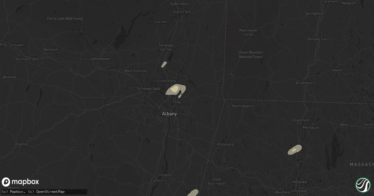 Hail map in Troy, NY on September 13, 2022