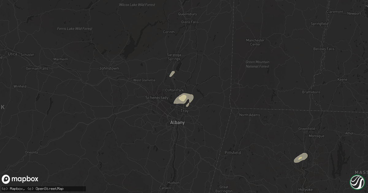 Hail map in Waterford, NY on September 13, 2022