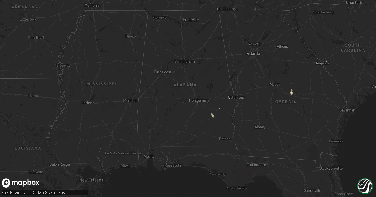 Hail map in Alabama on September 13, 2023