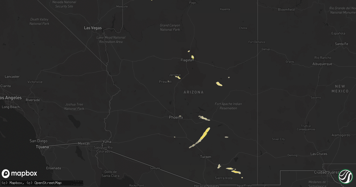 Hail map in Arizona on September 13, 2023