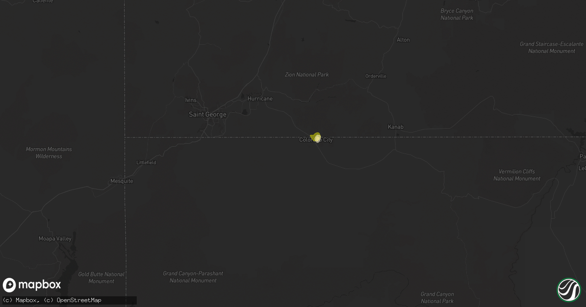 Hail map in Colorado City, AZ on September 13, 2023