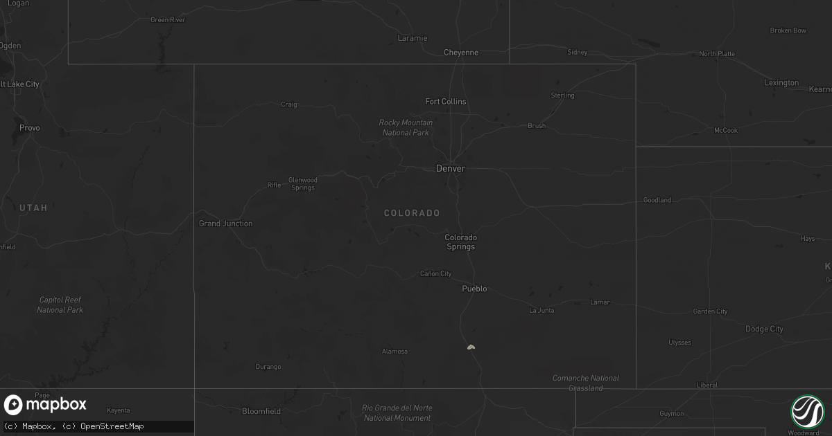 Hail map in Colorado on September 13, 2023