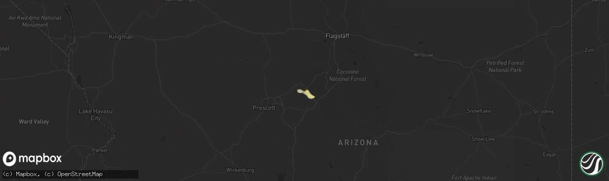 Hail map in Cottonwood, AZ on September 13, 2023