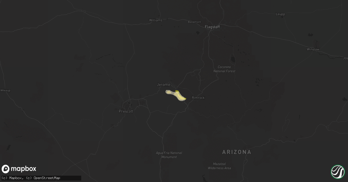 Hail map in Cottonwood, AZ on September 13, 2023
