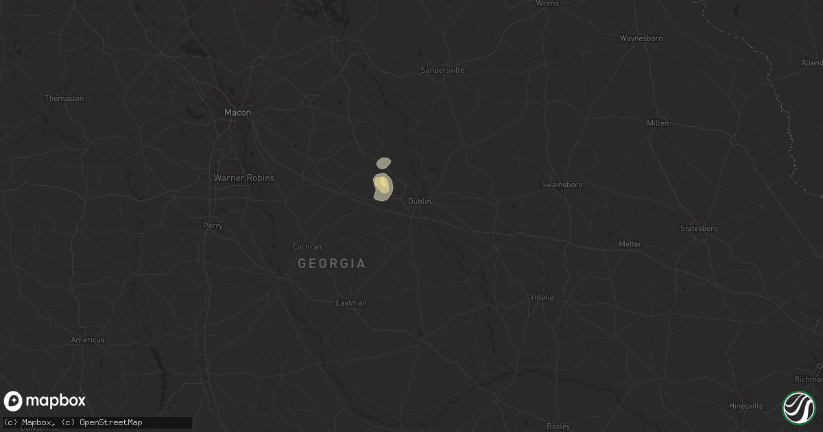 Hail map in Dublin, GA on September 13, 2023