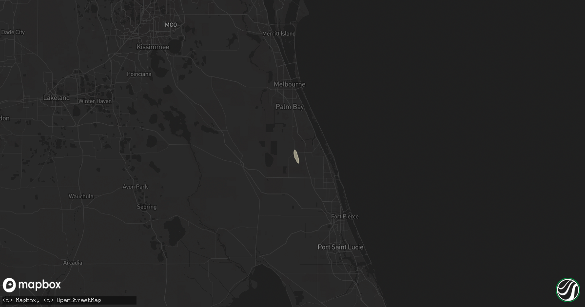 Hail map in Fellsmere, FL on September 13, 2023