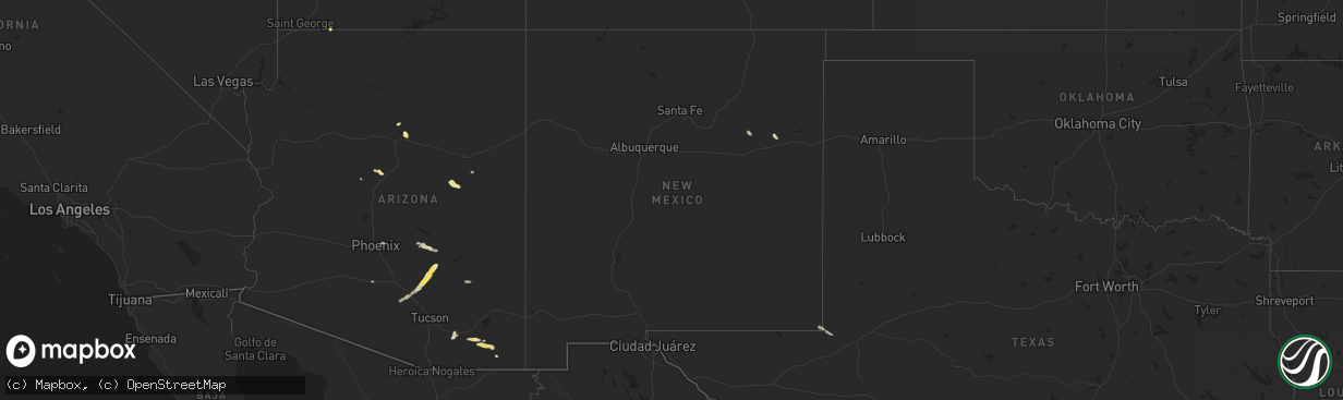Hail map in New Mexico on September 13, 2023