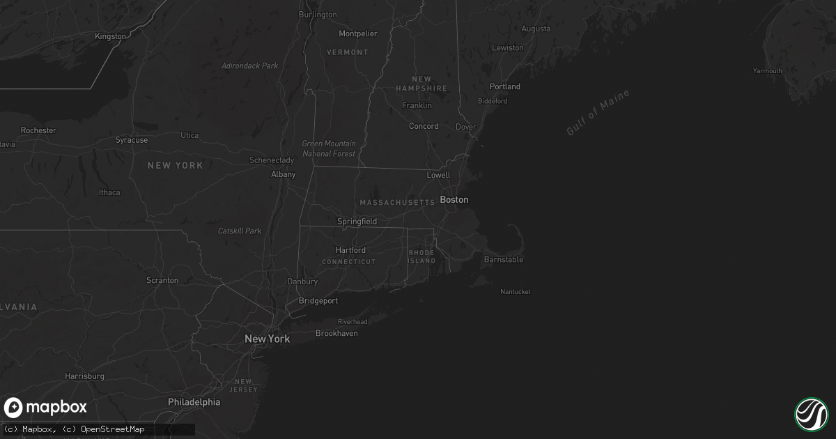 Hail map in Rhode Island on September 13, 2023