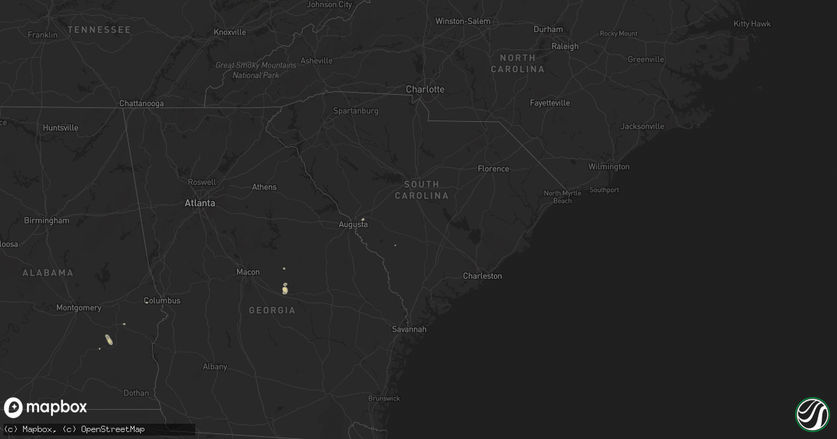 Hail map in South Carolina on September 13, 2023