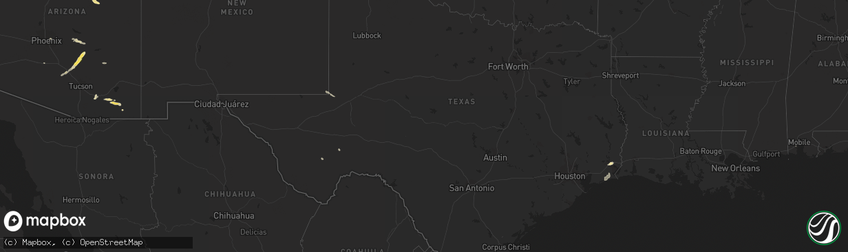 Hail map in Texas on September 13, 2023