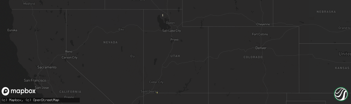 Hail map in Utah on September 13, 2023