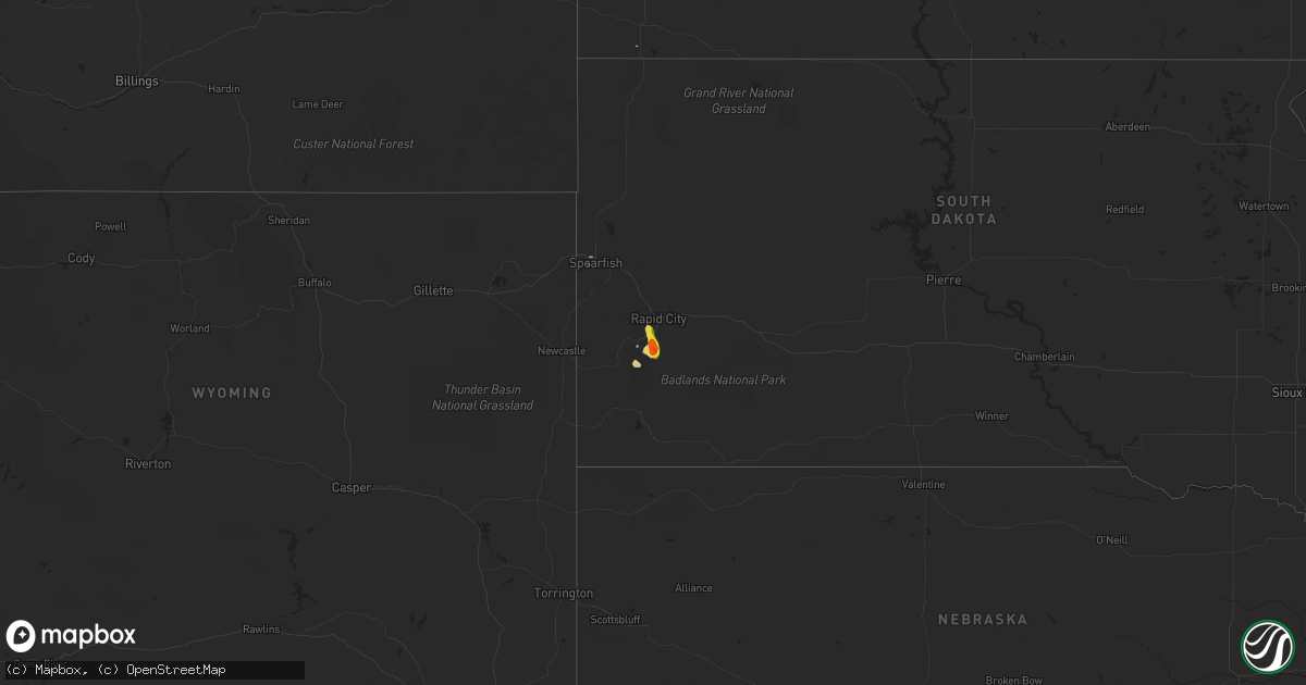 Hail map on September 13, 2023