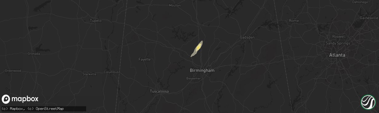 Hail map in Dora, AL on September 13, 2024