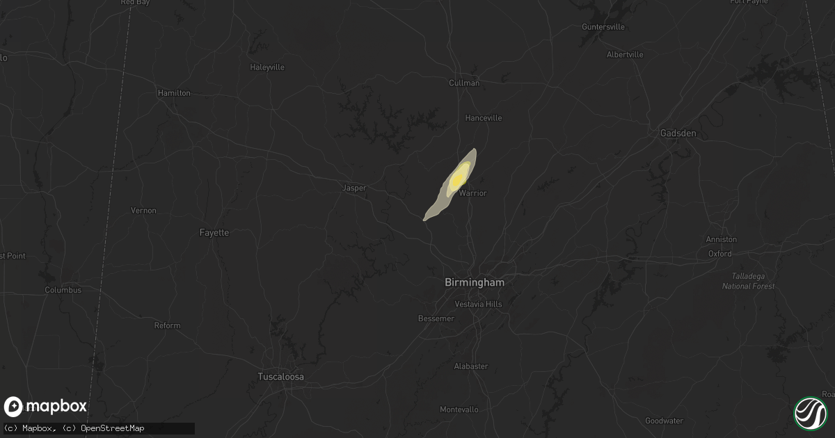 Hail map in Dora, AL on September 13, 2024