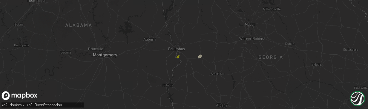 Hail map in Fort Benning, GA on September 13, 2024