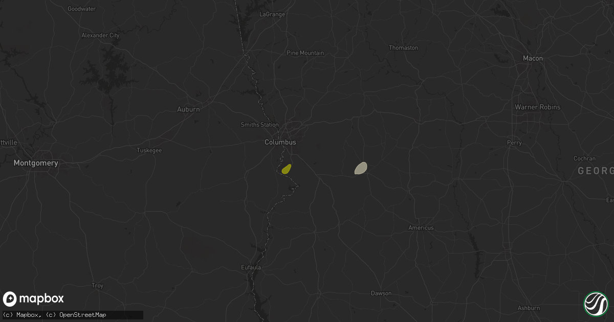 Hail map in Fort Benning, GA on September 13, 2024