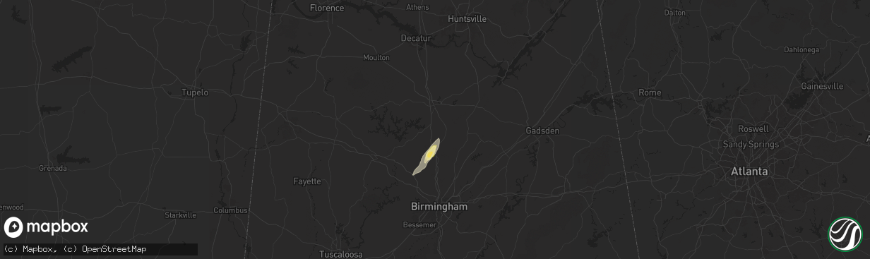 Hail map in Hanceville, AL on September 13, 2024