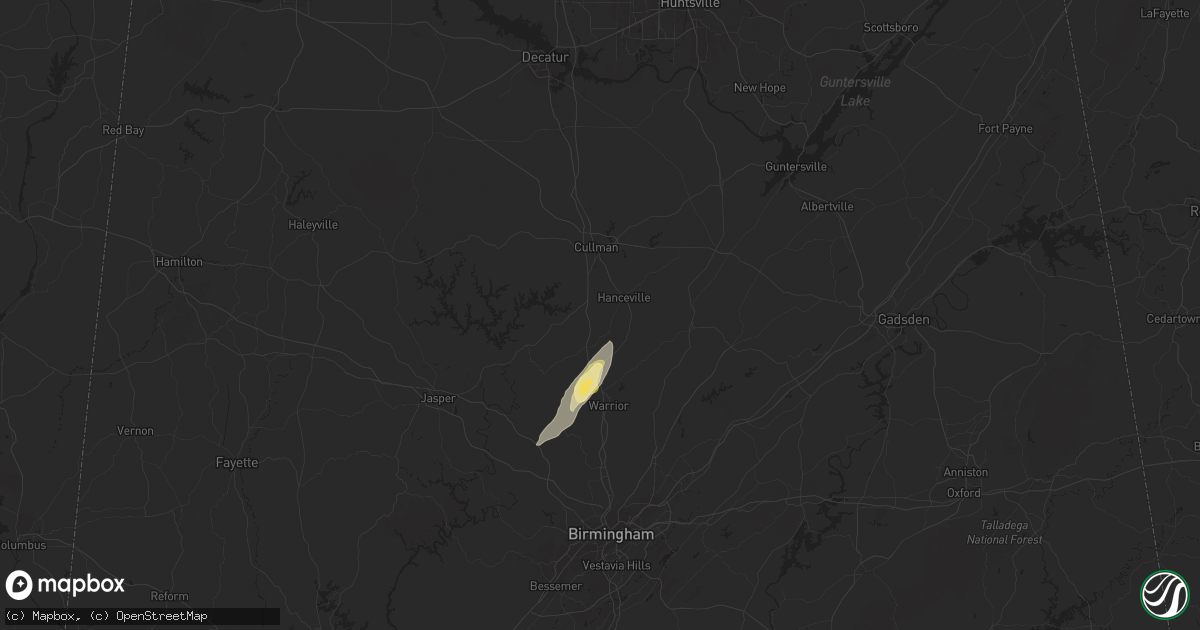 Hail map in Hanceville, AL on September 13, 2024