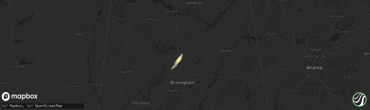 Hail map in Hayden, AL on September 13, 2024