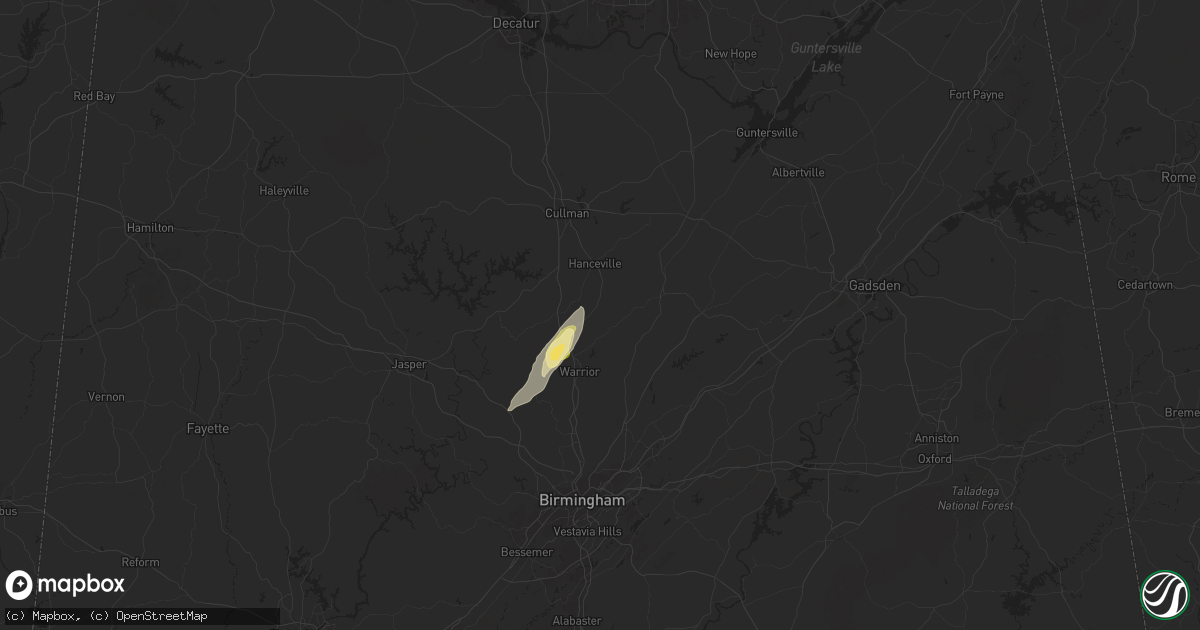Hail map in Hayden, AL on September 13, 2024