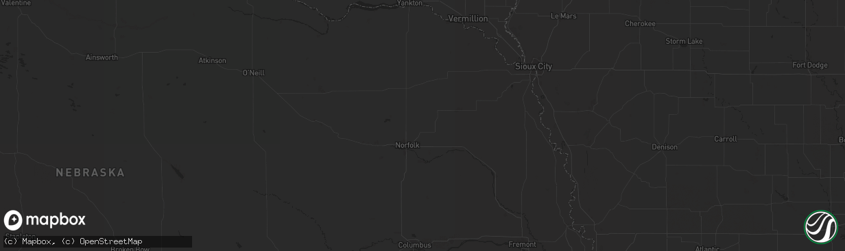 Hail map in Hoskins, NE on September 13, 2024