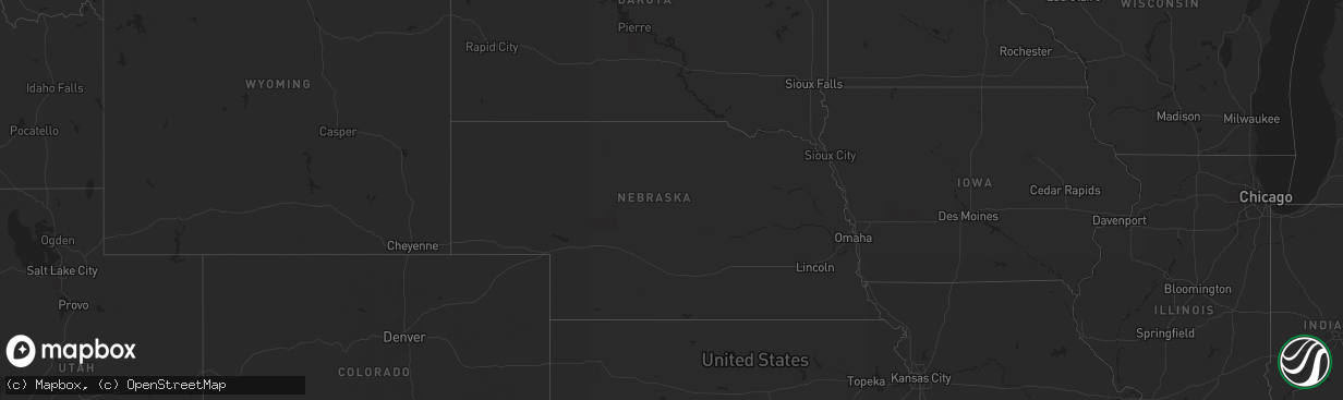 Hail map in Nebraska on September 13, 2024