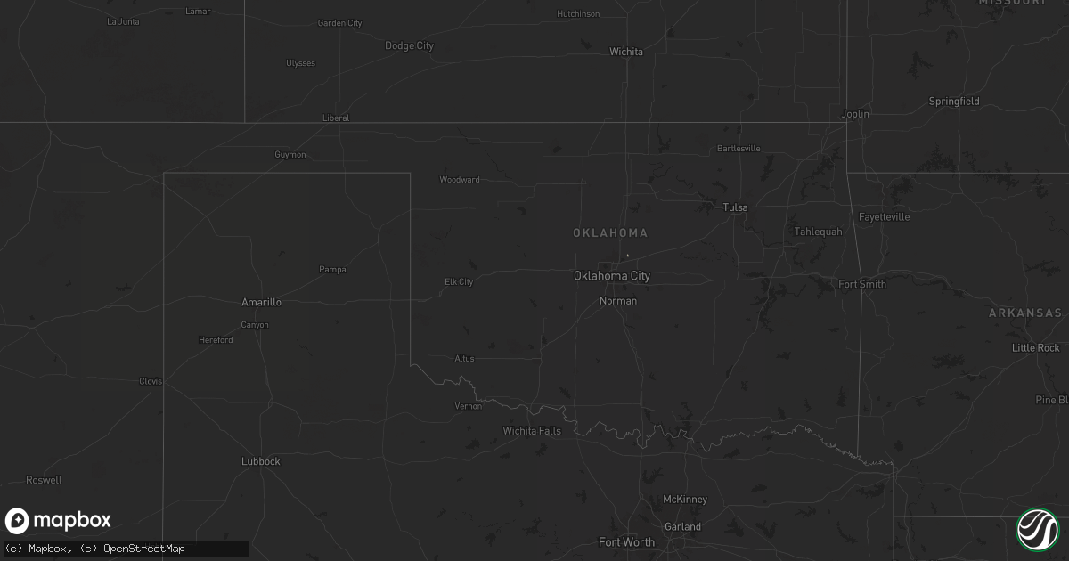 Hail map in Oklahoma on September 13, 2024