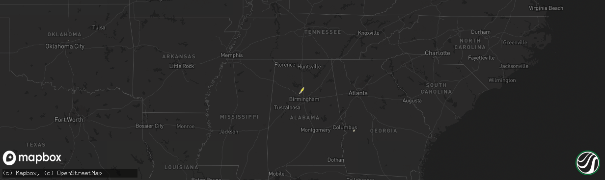 Hail map on September 13, 2024