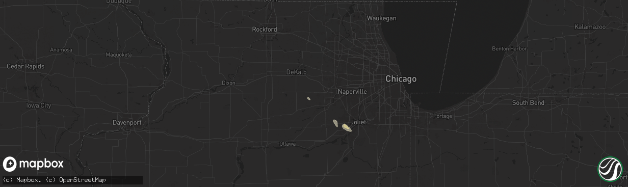 Hail map in Big Rock, IL on September 13, 2025