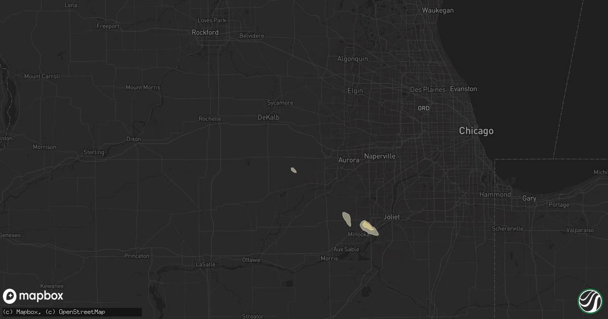 Hail map in Big Rock, IL on September 13, 2025