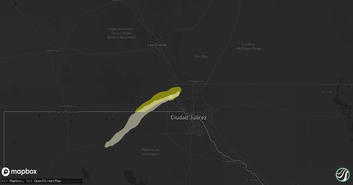Hail map in Canutillo, TX on September 13, 2025