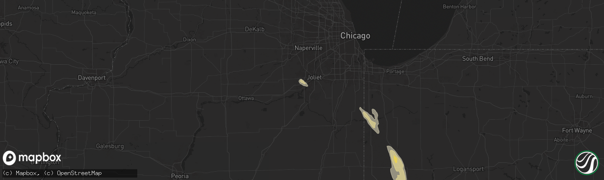 Hail map in Channahon, IL on September 13, 2025