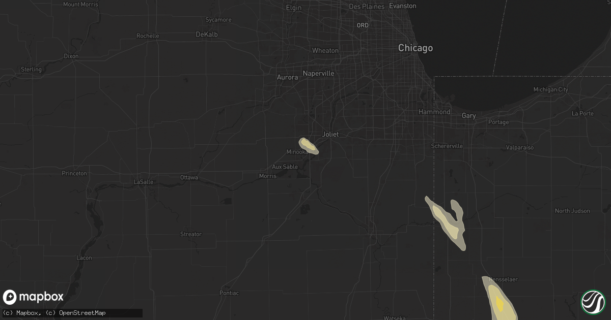 Hail map in Channahon, IL on September 13, 2025