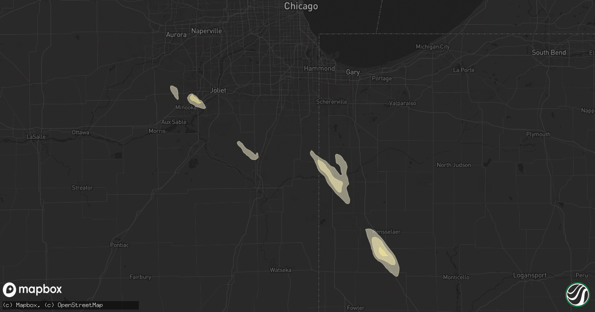 Hail map in Grant Park, IL on September 13, 2025