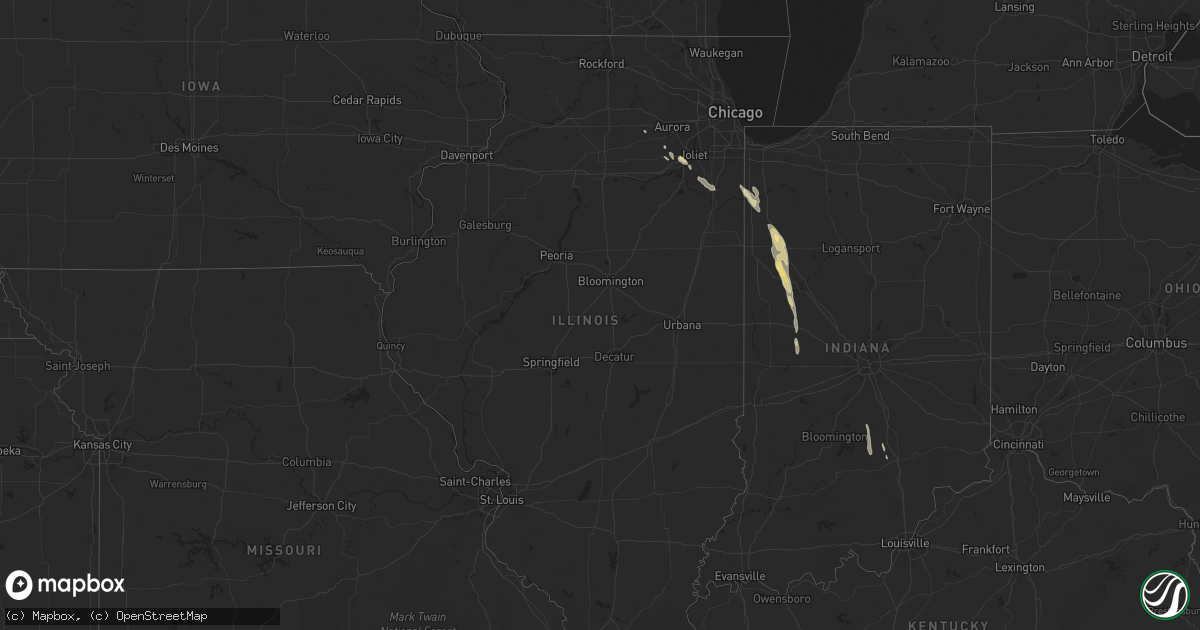 Hail map in Illinois on September 13, 2025