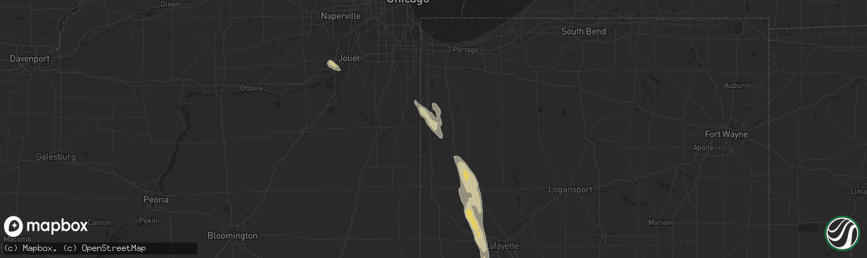 Hail map in Lake Village, IN on September 13, 2025